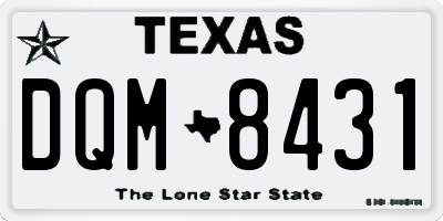 TX license plate DQM8431
