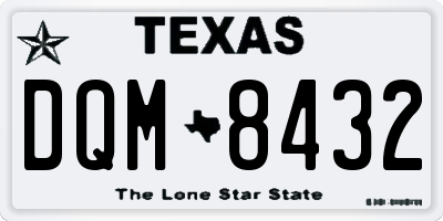 TX license plate DQM8432