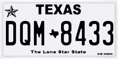 TX license plate DQM8433