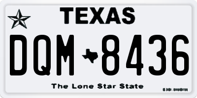 TX license plate DQM8436