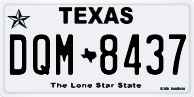 TX license plate DQM8437
