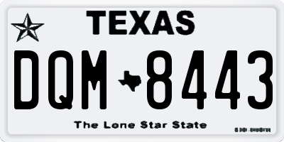 TX license plate DQM8443