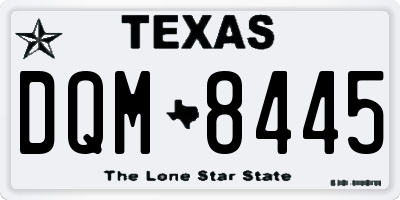 TX license plate DQM8445