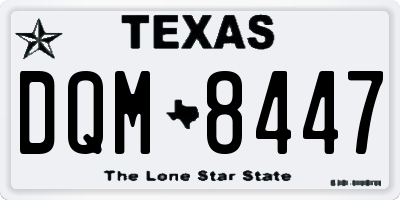 TX license plate DQM8447