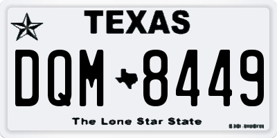 TX license plate DQM8449
