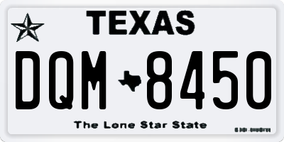 TX license plate DQM8450