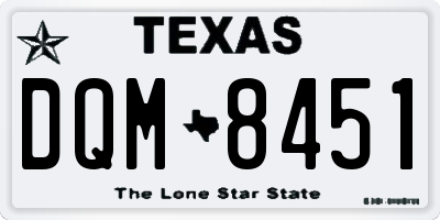 TX license plate DQM8451