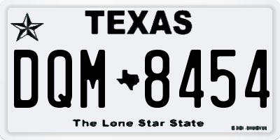 TX license plate DQM8454