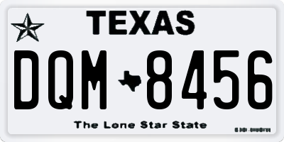 TX license plate DQM8456