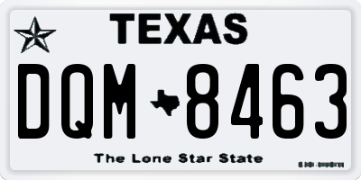 TX license plate DQM8463