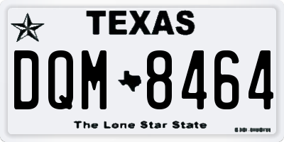 TX license plate DQM8464