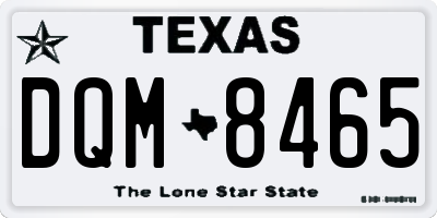 TX license plate DQM8465
