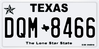 TX license plate DQM8466