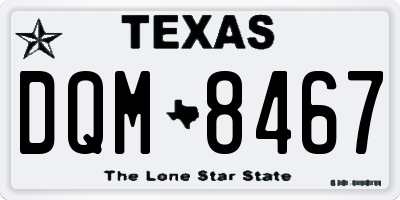 TX license plate DQM8467