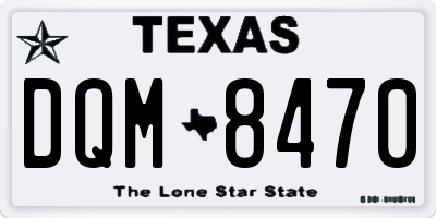 TX license plate DQM8470