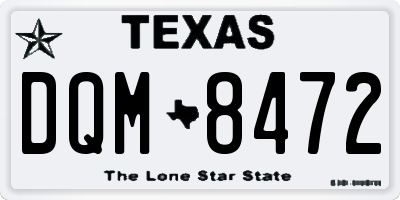 TX license plate DQM8472