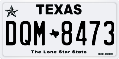 TX license plate DQM8473