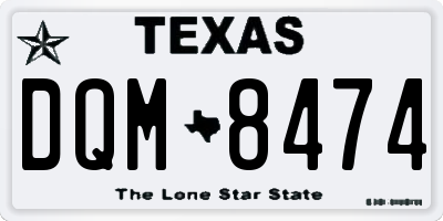 TX license plate DQM8474