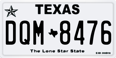 TX license plate DQM8476