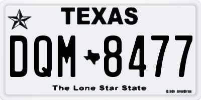 TX license plate DQM8477