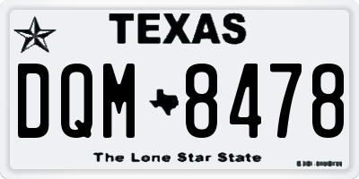 TX license plate DQM8478