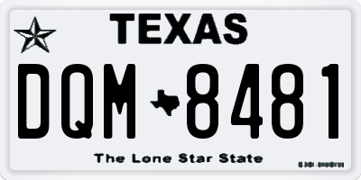 TX license plate DQM8481