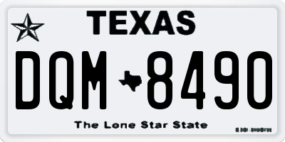TX license plate DQM8490