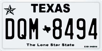 TX license plate DQM8494