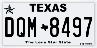 TX license plate DQM8497