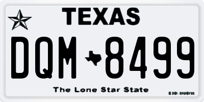 TX license plate DQM8499