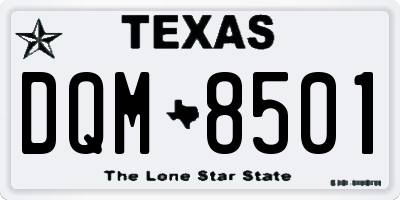 TX license plate DQM8501
