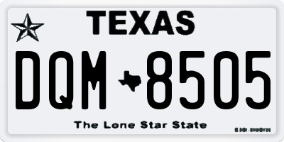 TX license plate DQM8505