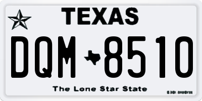 TX license plate DQM8510