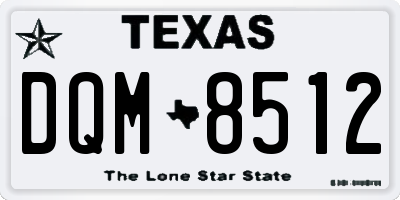 TX license plate DQM8512