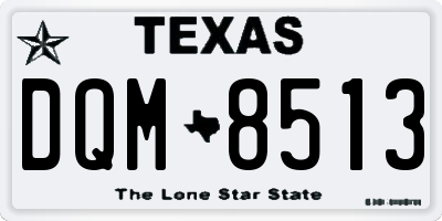 TX license plate DQM8513