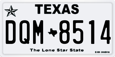 TX license plate DQM8514