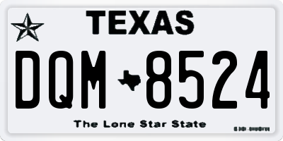 TX license plate DQM8524