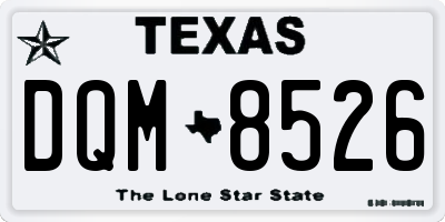 TX license plate DQM8526