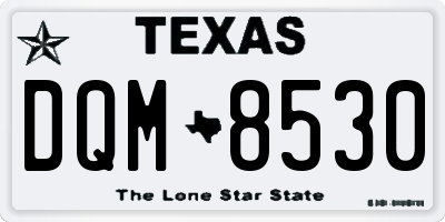 TX license plate DQM8530