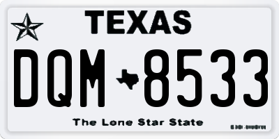 TX license plate DQM8533