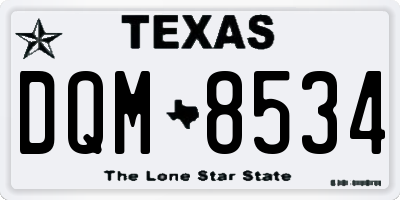 TX license plate DQM8534