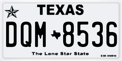 TX license plate DQM8536