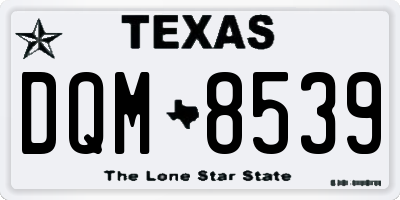 TX license plate DQM8539