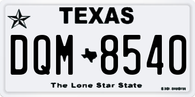 TX license plate DQM8540