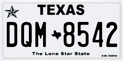TX license plate DQM8542