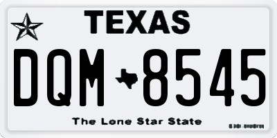 TX license plate DQM8545