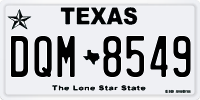 TX license plate DQM8549