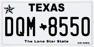 TX license plate DQM8550