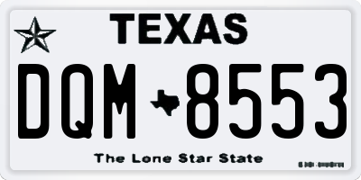 TX license plate DQM8553