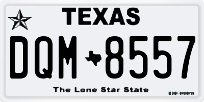 TX license plate DQM8557